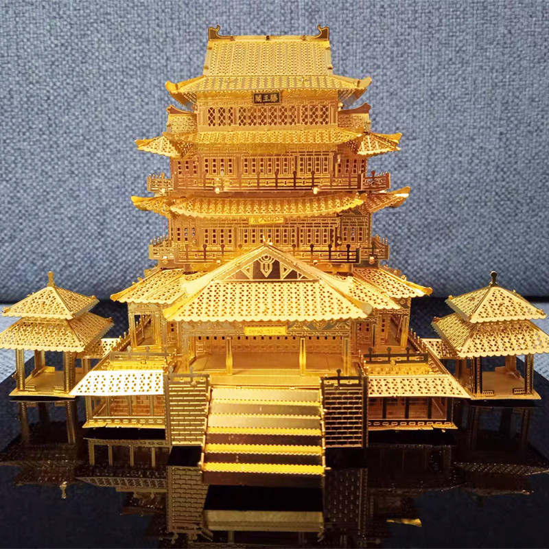 拼酷滕王阁3d立体金属拼图diy手工合金拼装拼图