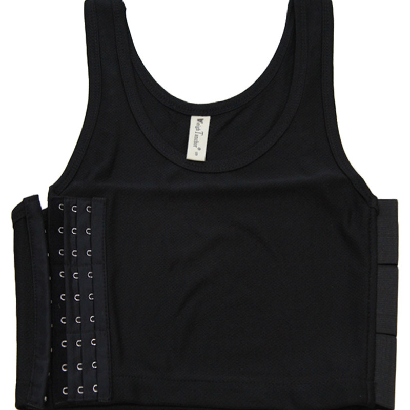 束胸les短款无绷带加强塑胸帅t内衣女大胸显小裹胸透气束胸衣夏季