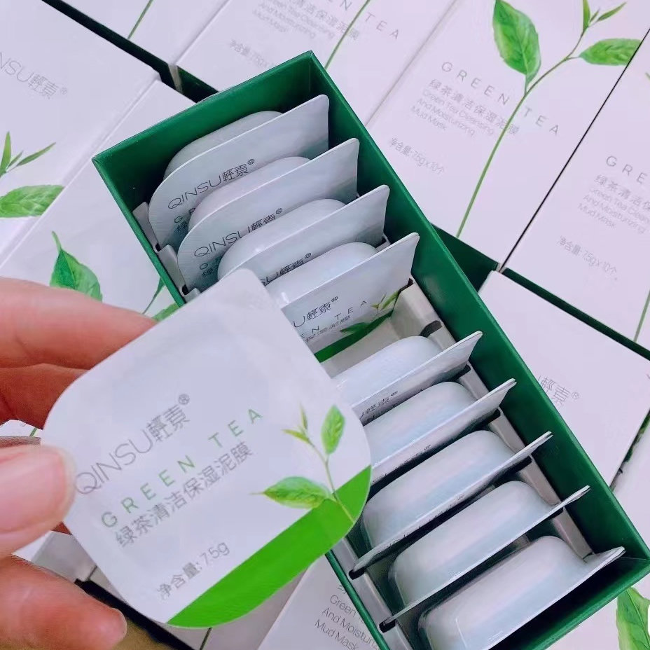 qinsu轻素绿茶温和保湿泥膜深层清洁面膜控油收缩毛孔