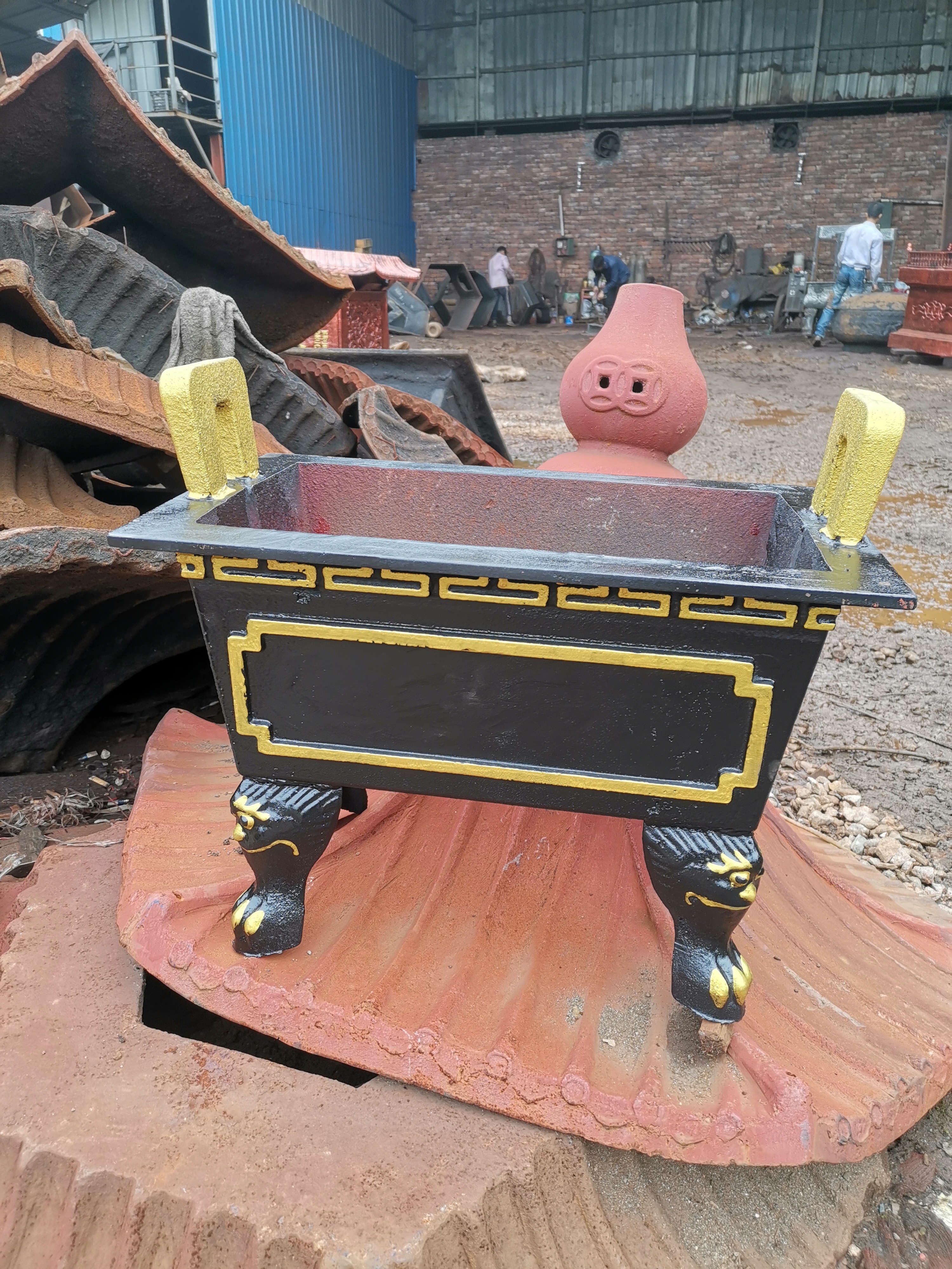 大型香炉寺庙铸铁四方长方形大号家用招财户外香薰炉