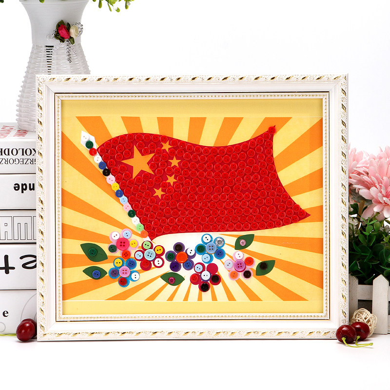 纽扣粘贴创意作业手工小学生幼儿园制作包制作材料手工创意粘贴类