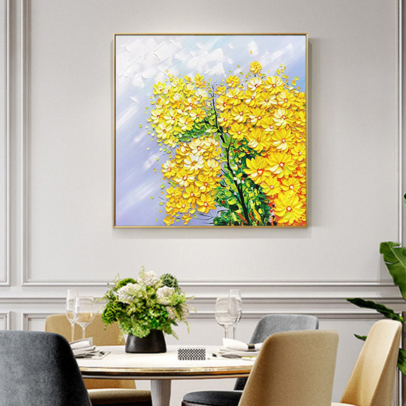 现代简约客厅手绘装饰画沙发背景背景墙墙壁大画手工油画