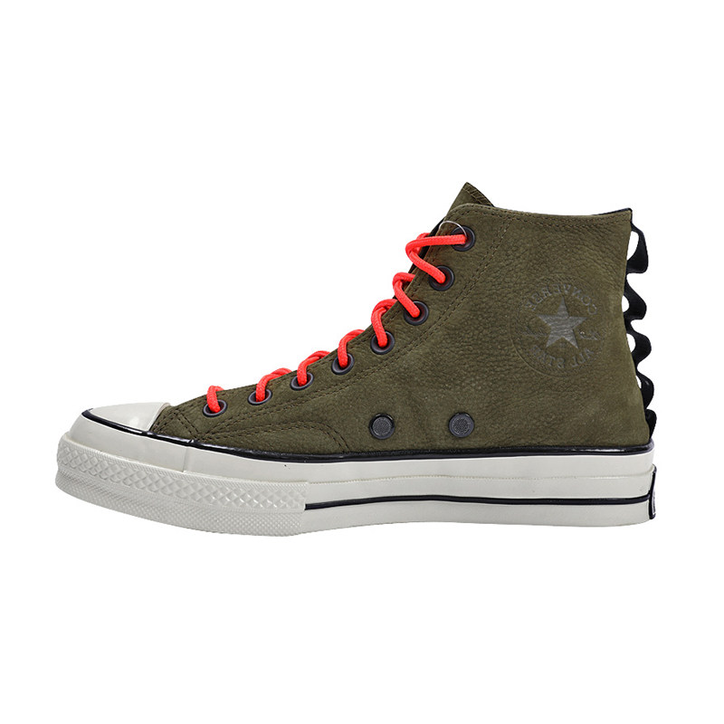 converse匡威70s 高帮翻毛皮橄榄绿三星标休闲鞋165998c 165999c