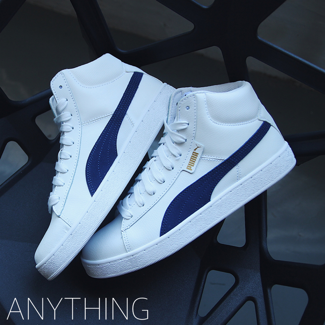 puma彪马1948mid蓝白经典男女同款中帮皮面休闲鞋板鞋359169