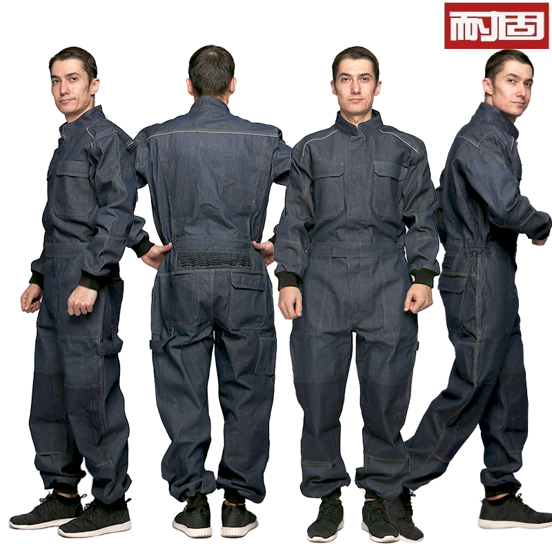 耐固全棉防静电连体工作服套装男车间机修连衣裤防尘耐磨劳保工装