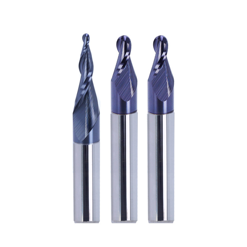钨钢锥度球头刀4柄5度20度30度涂层合金螺旋立铣刀