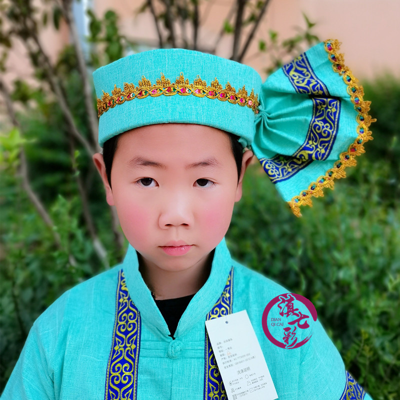 新款泰国男士帽子傣族男童童帽葫芦演出民族帽子