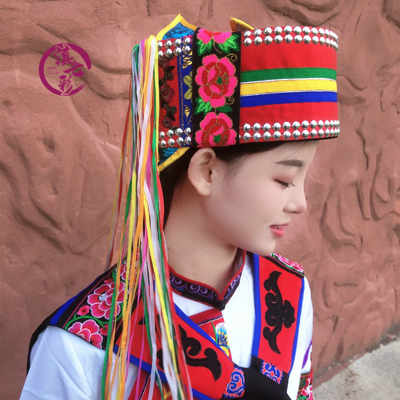 女帽民族石林撒尼族帽子彝族阿诗玛云南火把节民族舞民族服装