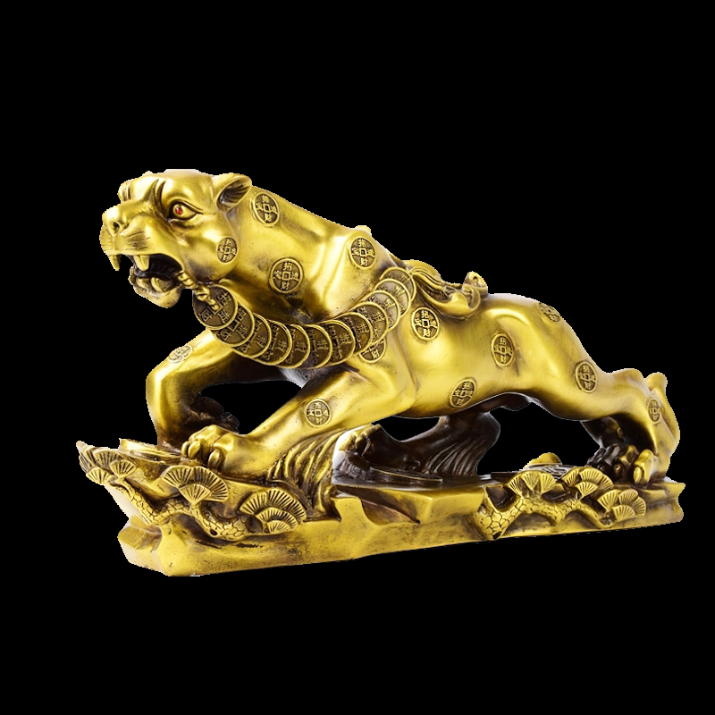 纯铜豹子金钱豹招财摆件镇大号家居客厅办公室摆件摆件