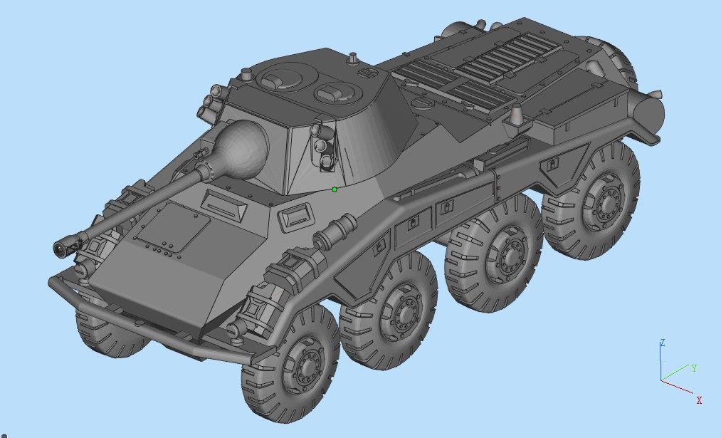 二战德国美洲豹轮式装甲车sdkfz234微观世界工作室3d打印坦克