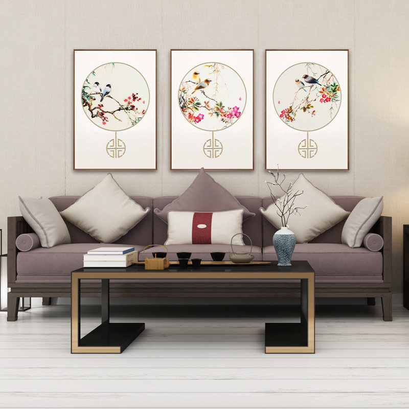 金吴针苏绣成品挂画手工苏州刺绣客厅中式装饰画苏绣