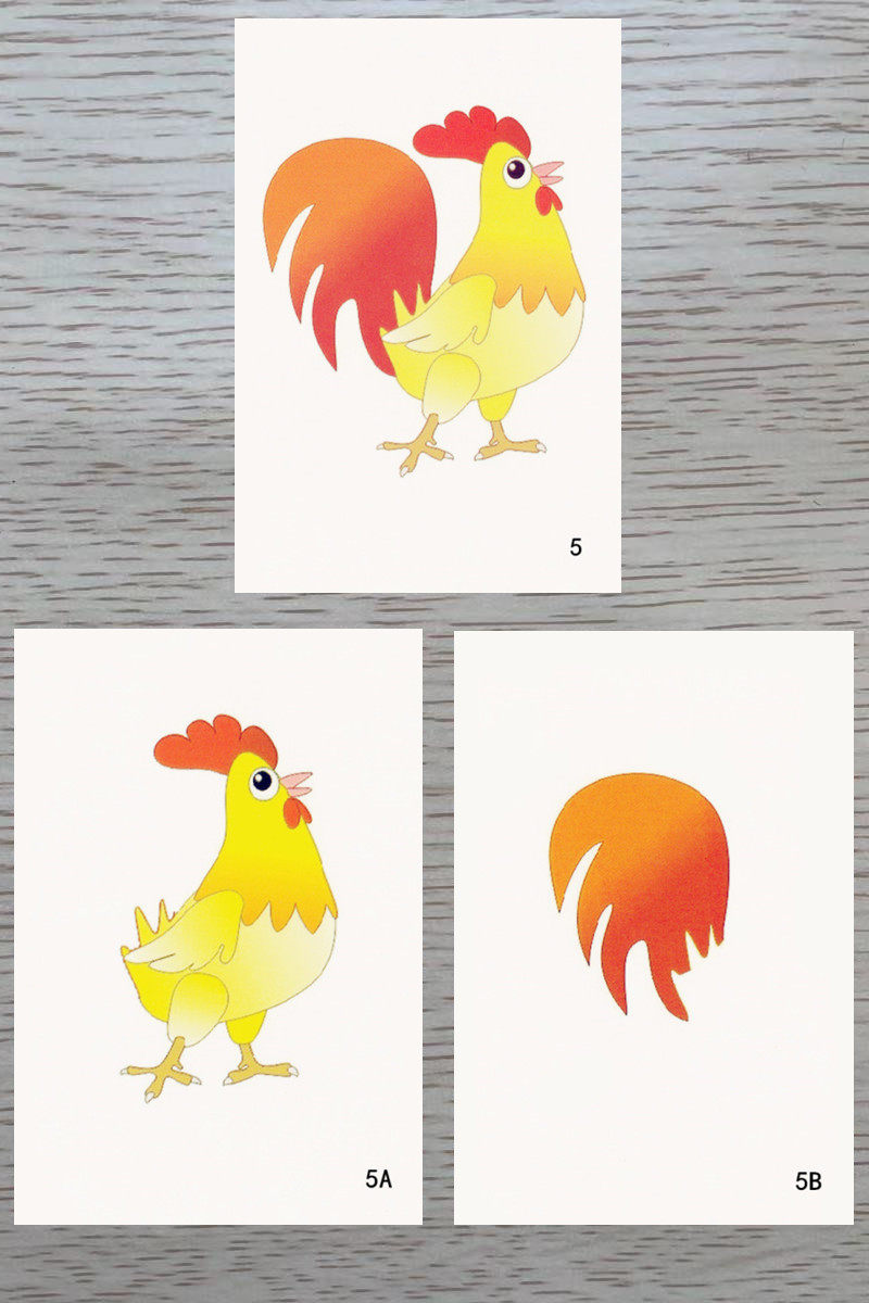 儿童动物尾巴配对卡片式自闭症唐宝宝宝宝康复视觉玩具挂图