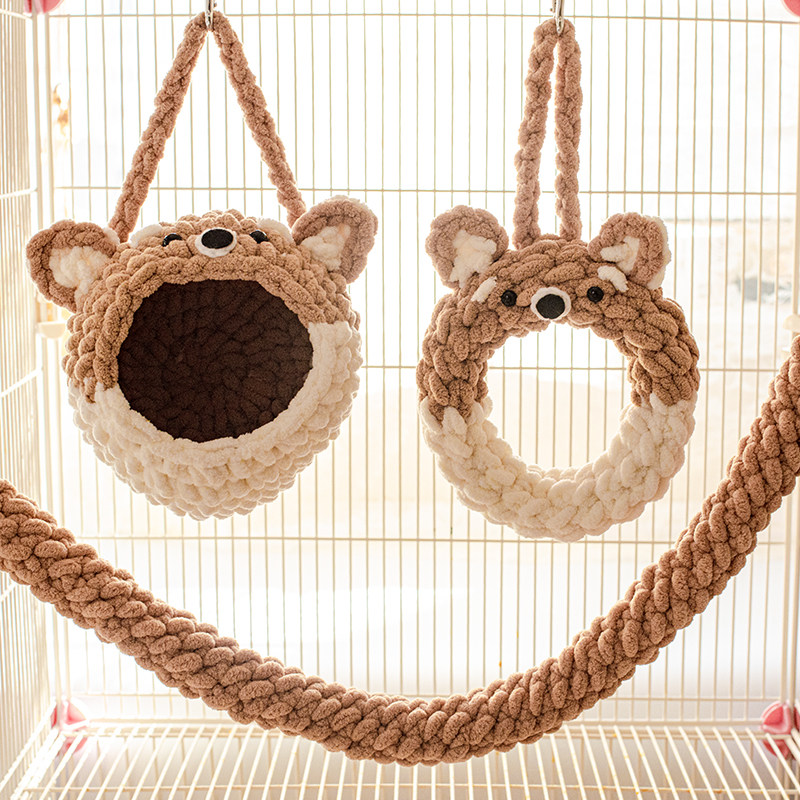 小羽2021新款蜜袋用品手工钩织窝仓鼠金丝熊松鼠窝