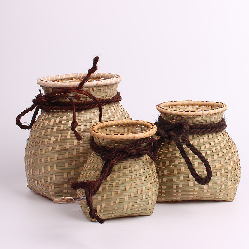 收纳手工竹编小鱼篓小竹篓背篓竹篮篮子采茶竹编