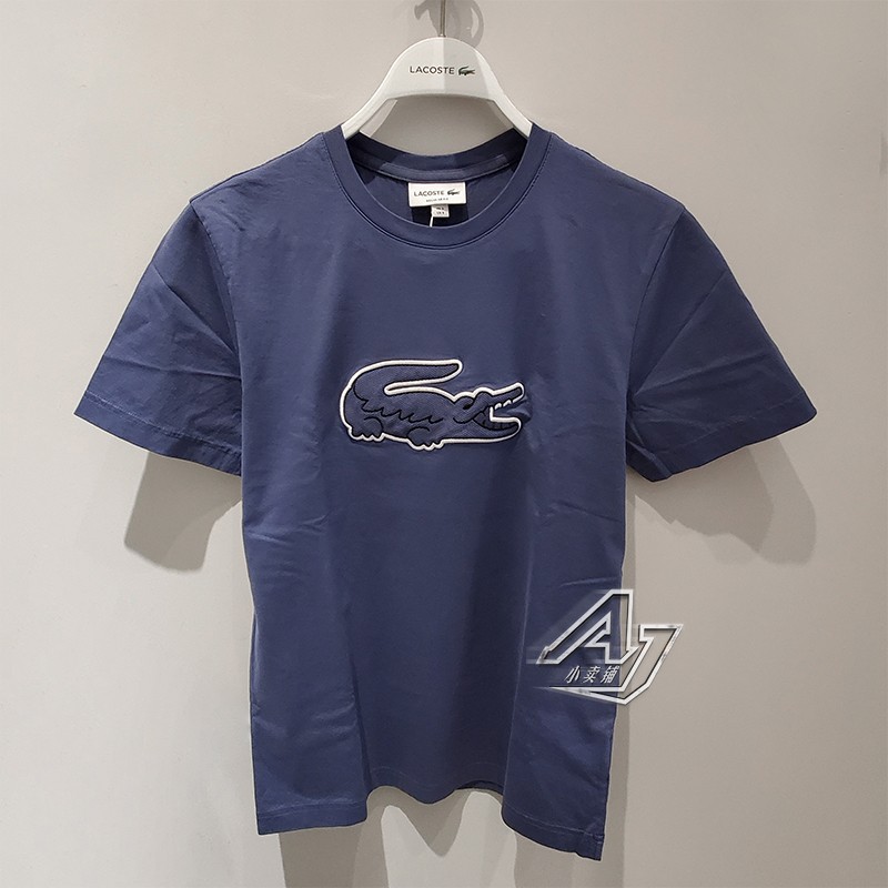 Lacoste法国鳄鱼专柜男式卡通大鳄鱼纯色圆领短袖T恤TH9579