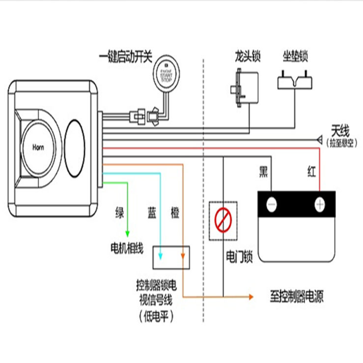 一键启动龟王雅迪爱玛外卖电动车防盗防盗报警报警器电动车报警器