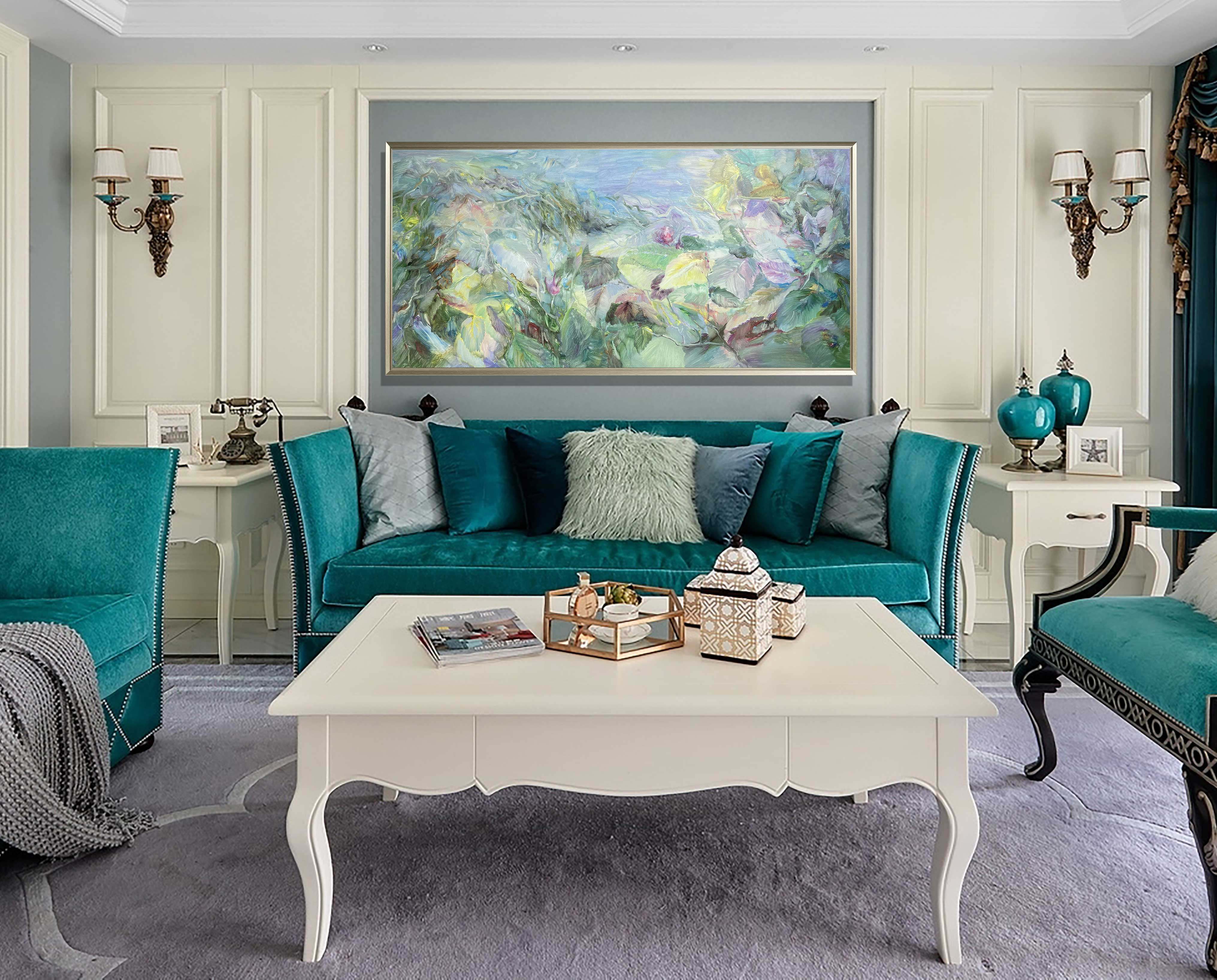 装饰画客厅美式轻奢现代简约禅花美画禅花2油画手绘油画