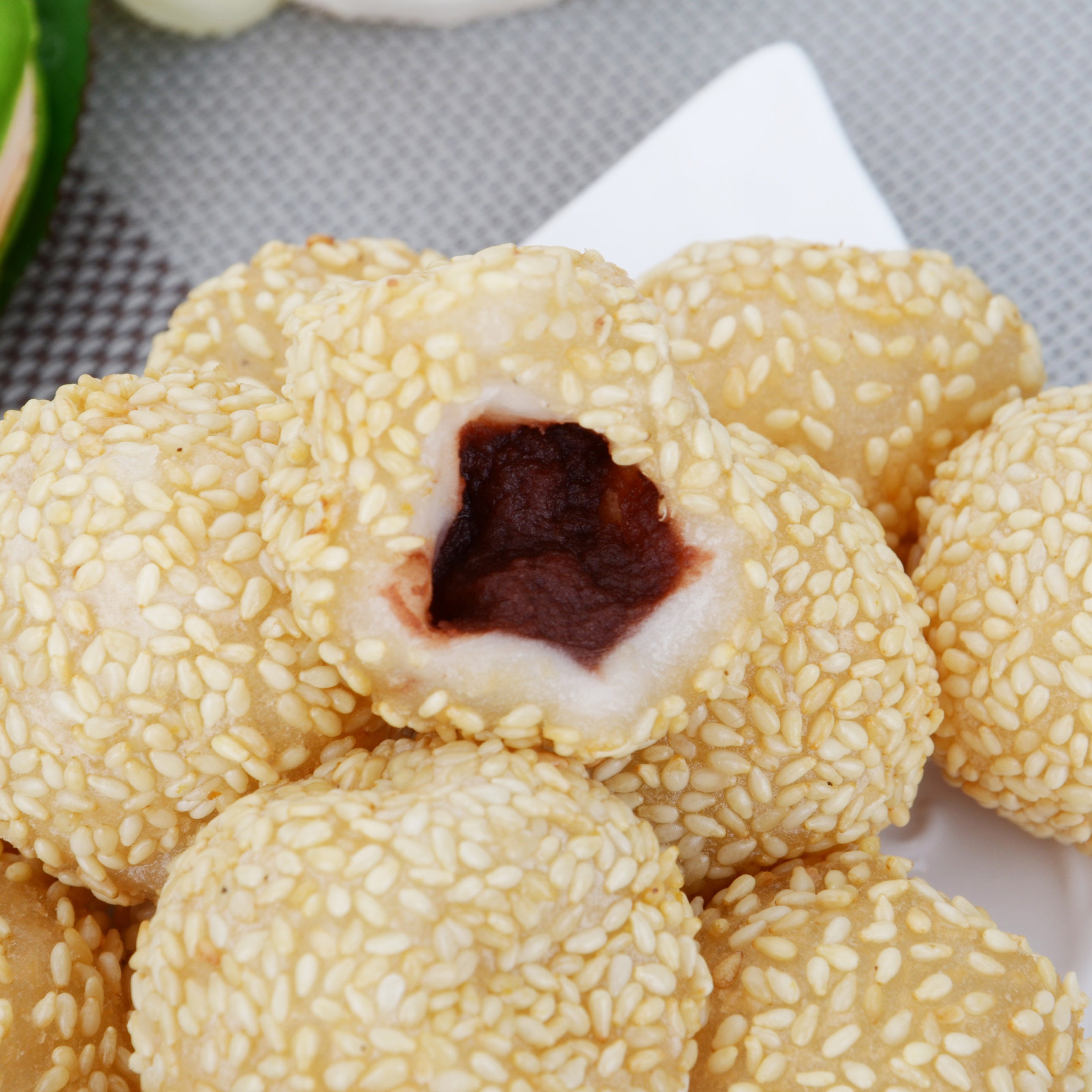 糯米豆沙小芝芝麻球麻团麻圆速冻半成品油炸小吃传统糕点