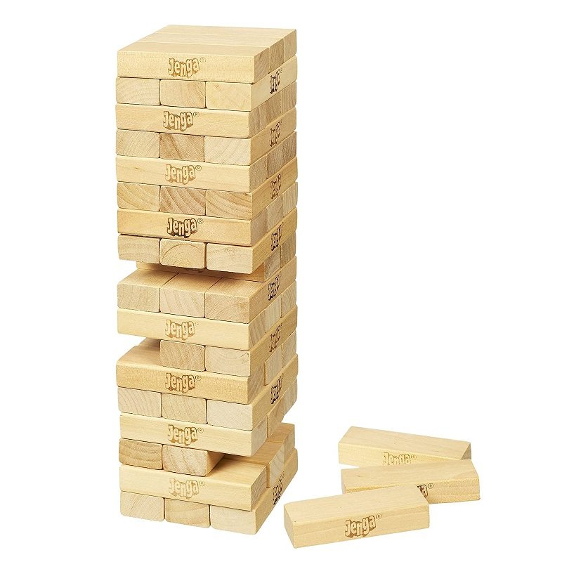 孩之宝jenga经典原木彩色层层叠抽抽积木塔互动益智游戏叠叠乐