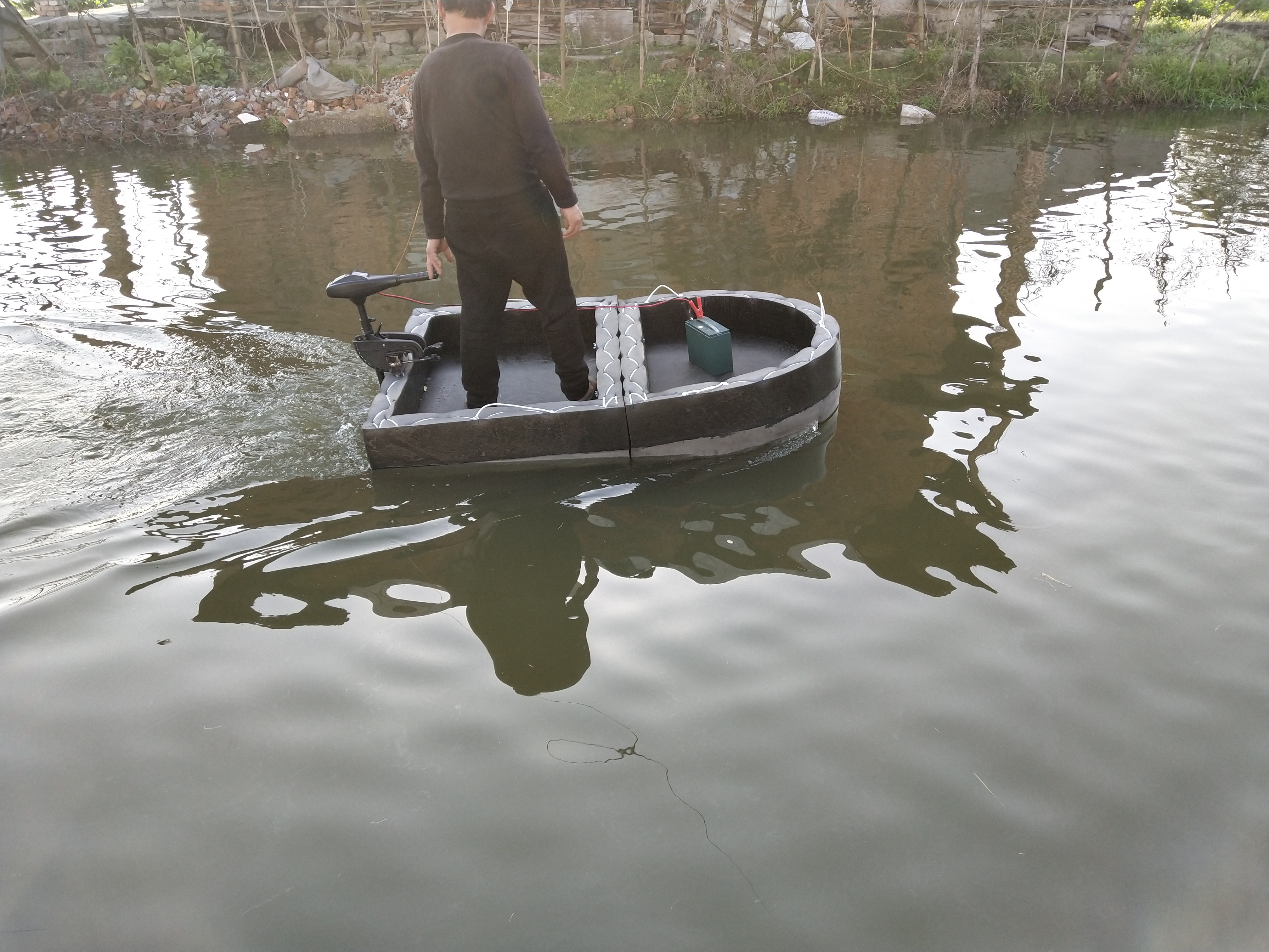 便携加厚加硬泡沫船手工自制钓鱼船水产养殖鱼塘蟹塘超轻浮台渔船