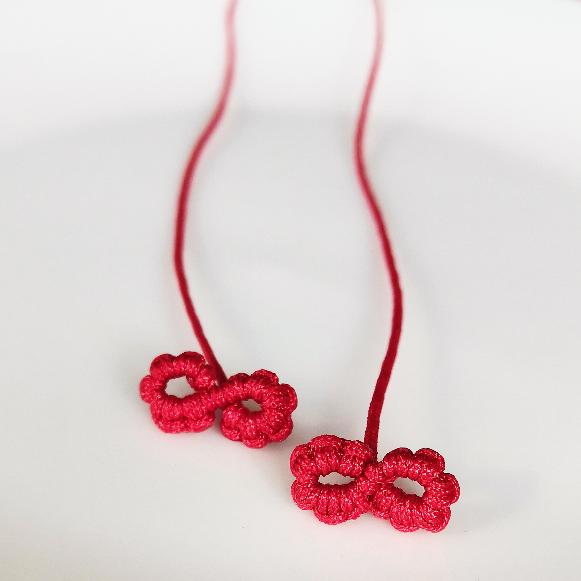 红绳蝴蝶结耳线8字转运小人耳饰本命年幸运数字耳钉