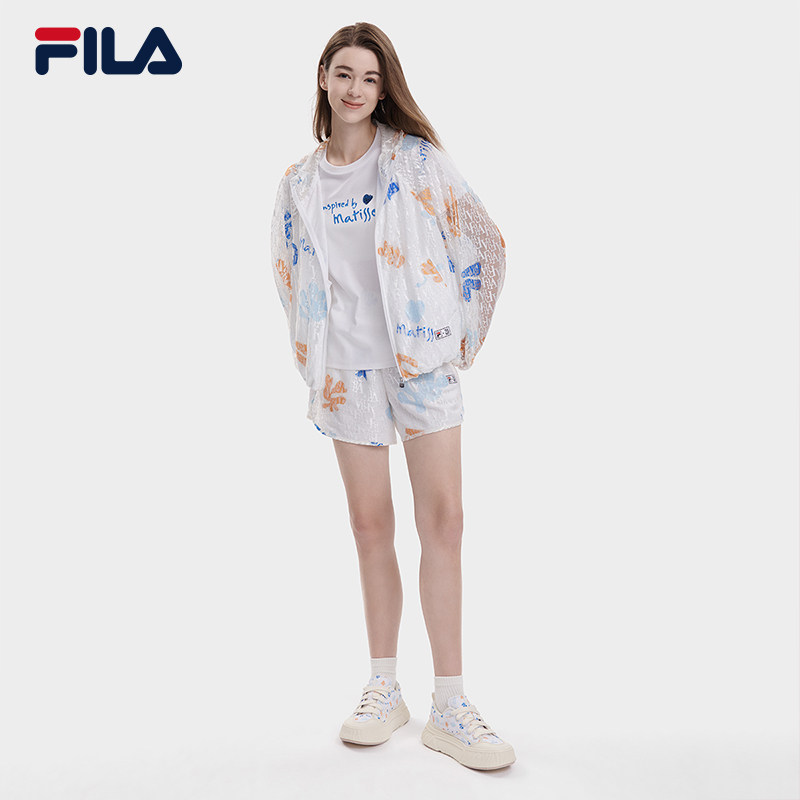 高圆圆同款filaxthemet联名斐乐连帽外套夏季蕾丝运动茄克