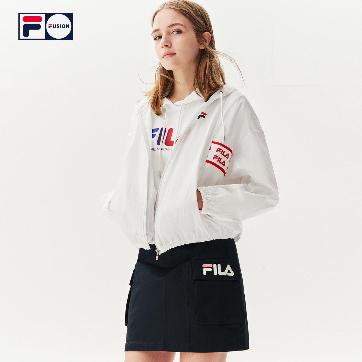 filafusion斐乐女子半身裙2020秋季新款时尚运动工装短裙女裙