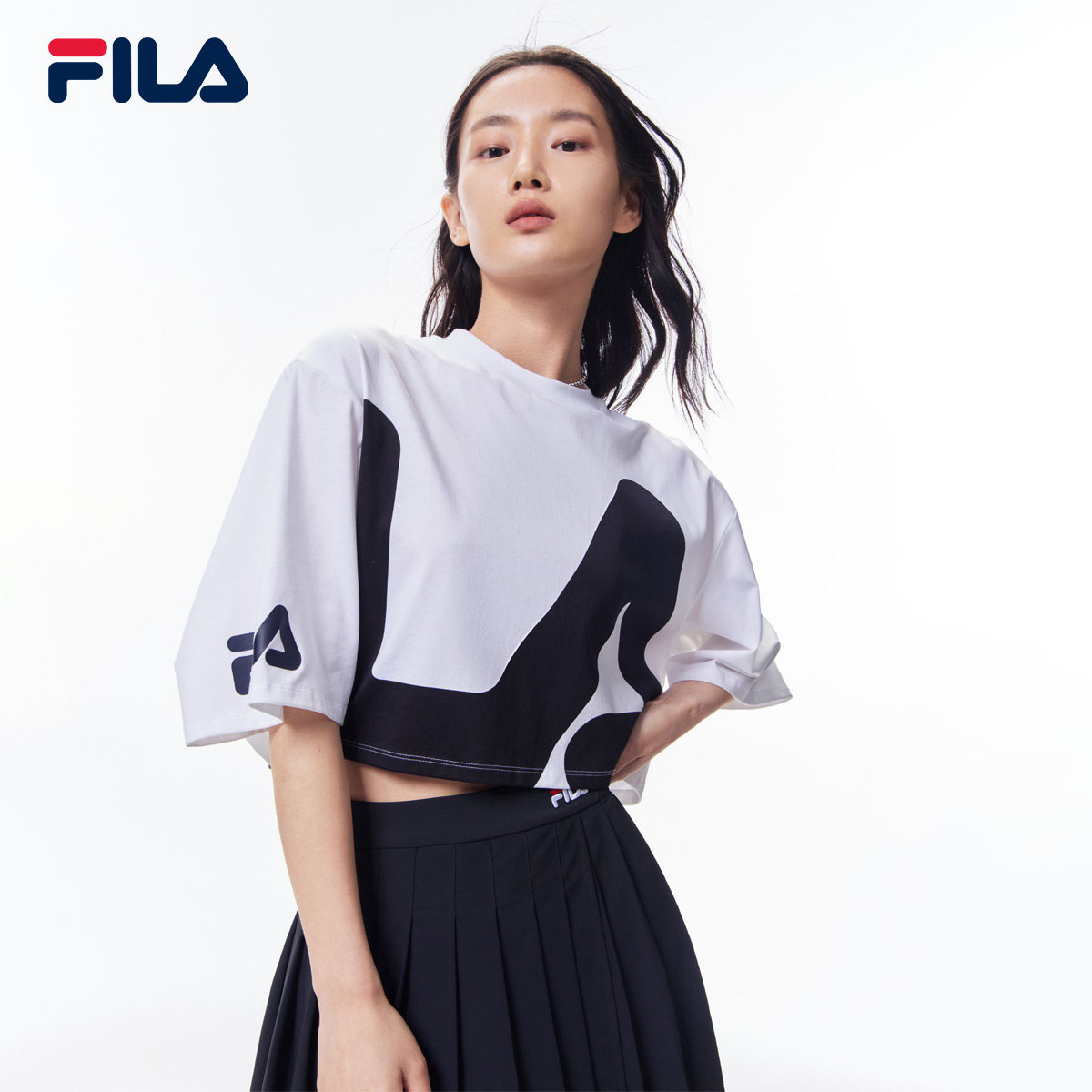 fila秋季宽松新款季新款2021年斐乐短袖女士同款运动t恤