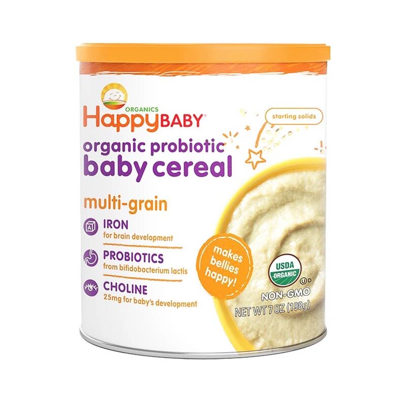 海淘美国happybaby禧贝3段三段米粉混合谷物婴儿米粉