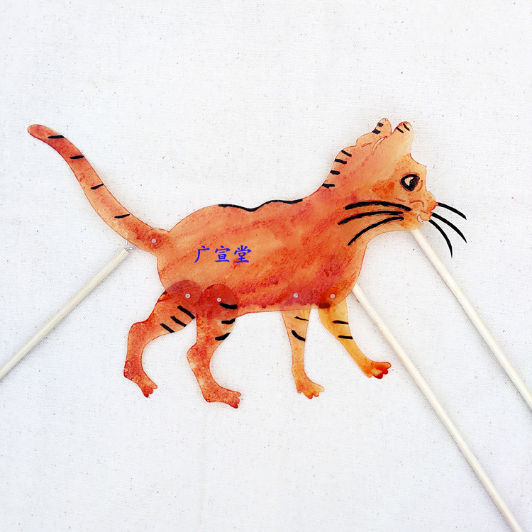 皮影戏道具动物幼儿园教具猫捉老鼠故事带棍双面皮影