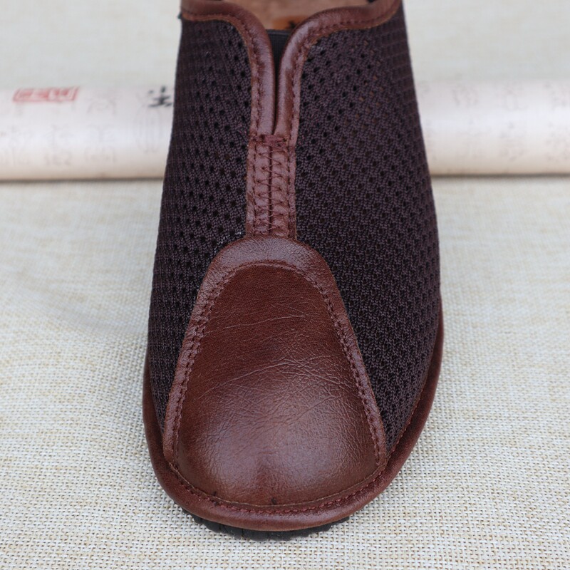 老北京布鞋牛筋夏季网面透气中国国风休闲闲汉中年人布鞋