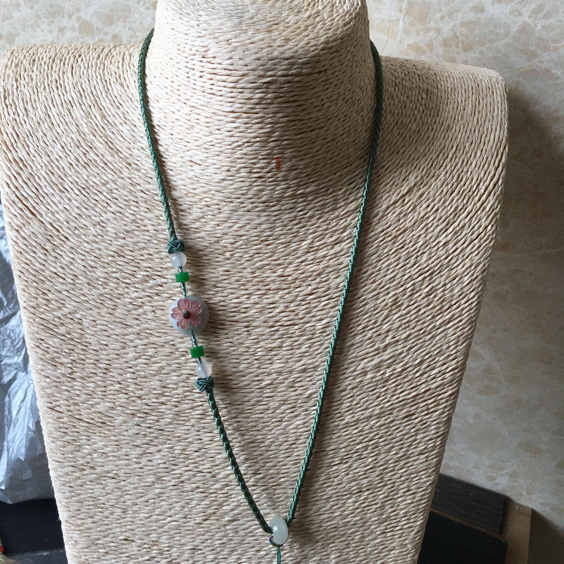 玛瑙绳子简约翡翠手工编织吊坠绳女男款绳粗绳