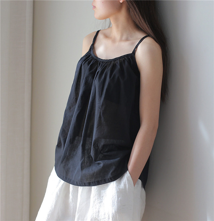 纯棉精梳打底内搭宽松外穿吊带背心短上衣背心吊带