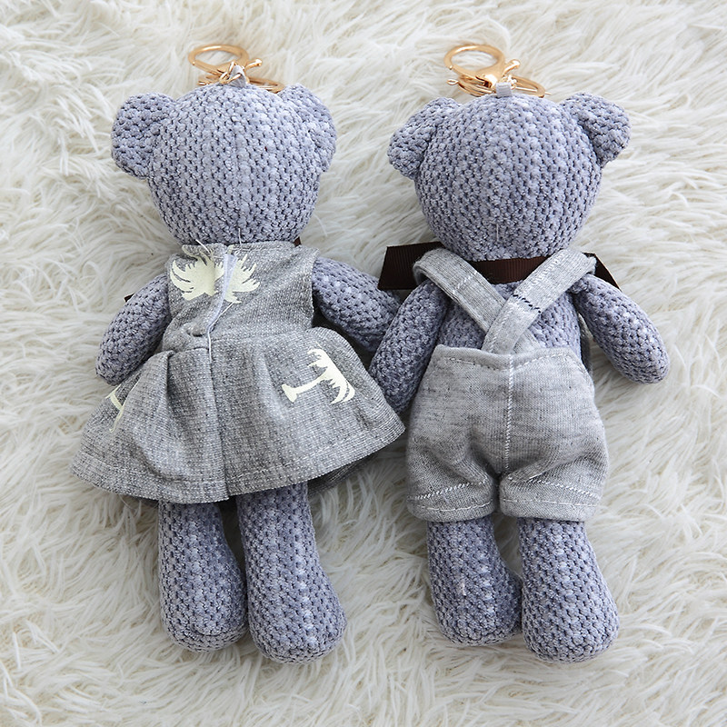 泰迪熊挂件可爱情侣小熊公仔男女汽车钥匙扣毛绒玩具毛绒布艺类玩具