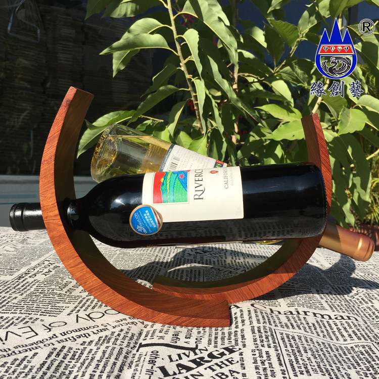 红木酒驾缅甸花梨木料中式客厅葡萄酒摆件大果酒架