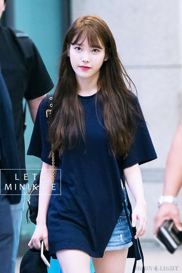 iu简洁瘦韩版质显叉棉侧开百搭mm李智恩码胖大码女装