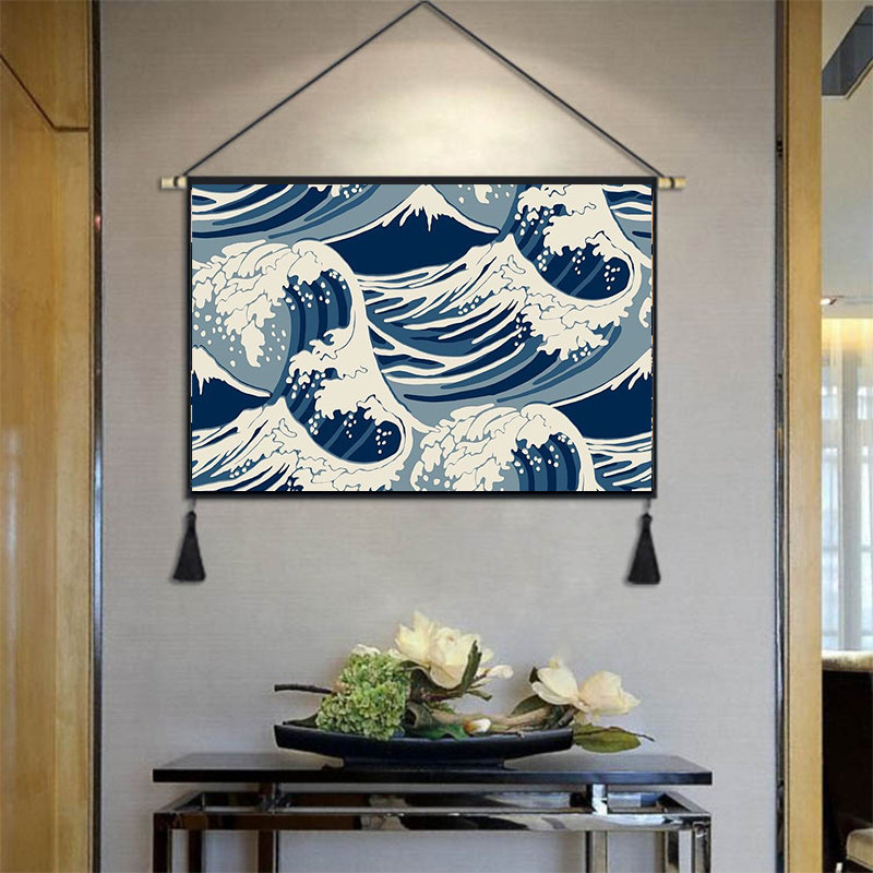 日式壁毯墙布挂毯客厅卧室富士山布卧室背景挂布挂毯