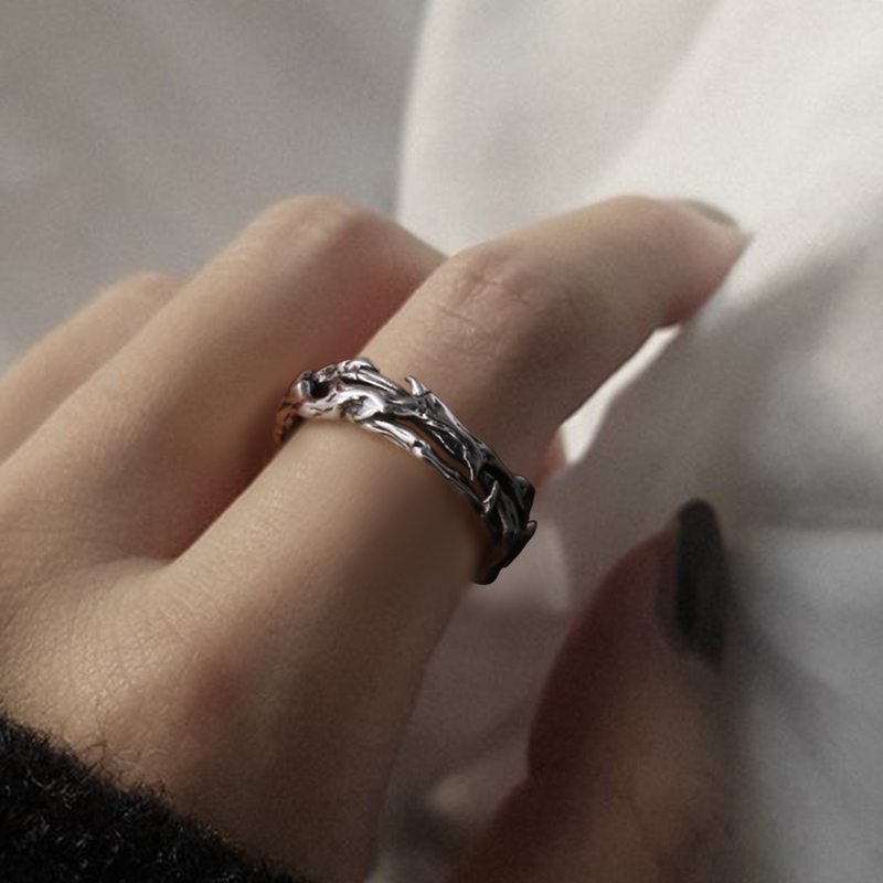 yuki潮人男女礼物情人风情冷淡个性男士荆棘戒指