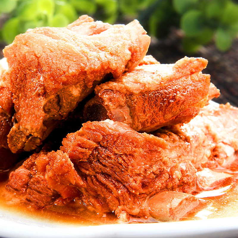 古龙红烧排骨即食罐头265g3罐方便肉制品