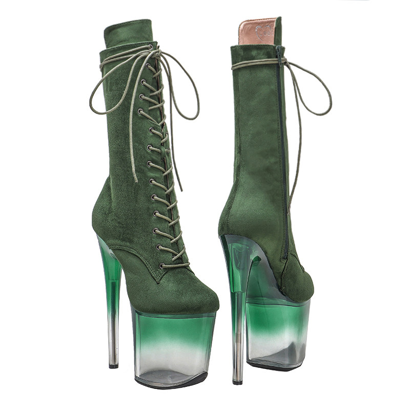 20厘米性感骑士靴女时尚超高跟长靴鞋厚底鱼嘴钢管舞靴4b06399销量