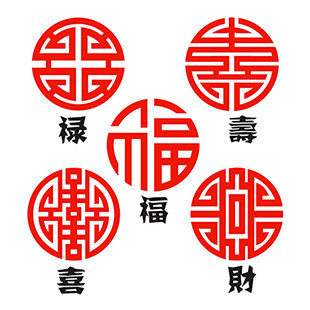 热卖福禄寿喜财中式古典门贴福字装饰窗花寿字喜字