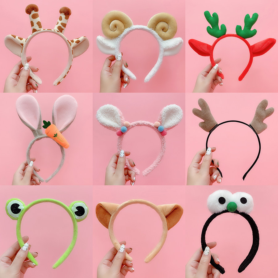韩国卡通发箍女洗脸发卡超仙可爱猫耳朵动物头箍网红化妆压发头饰