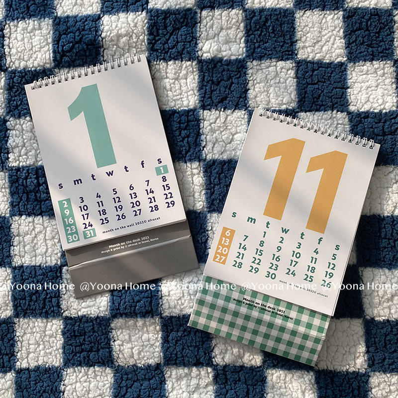 日历ins韩国2022年创意桌面摆件台历可爱迷你台历