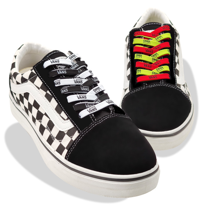 适配万斯印字字母鞋带绳范vans解构棋盘格滑板鞋带