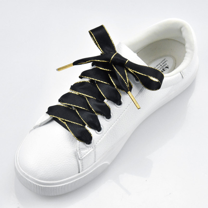 鞋带包邮15cm金边双面绸缎彩色丝绸绸带小白鞋鞋带