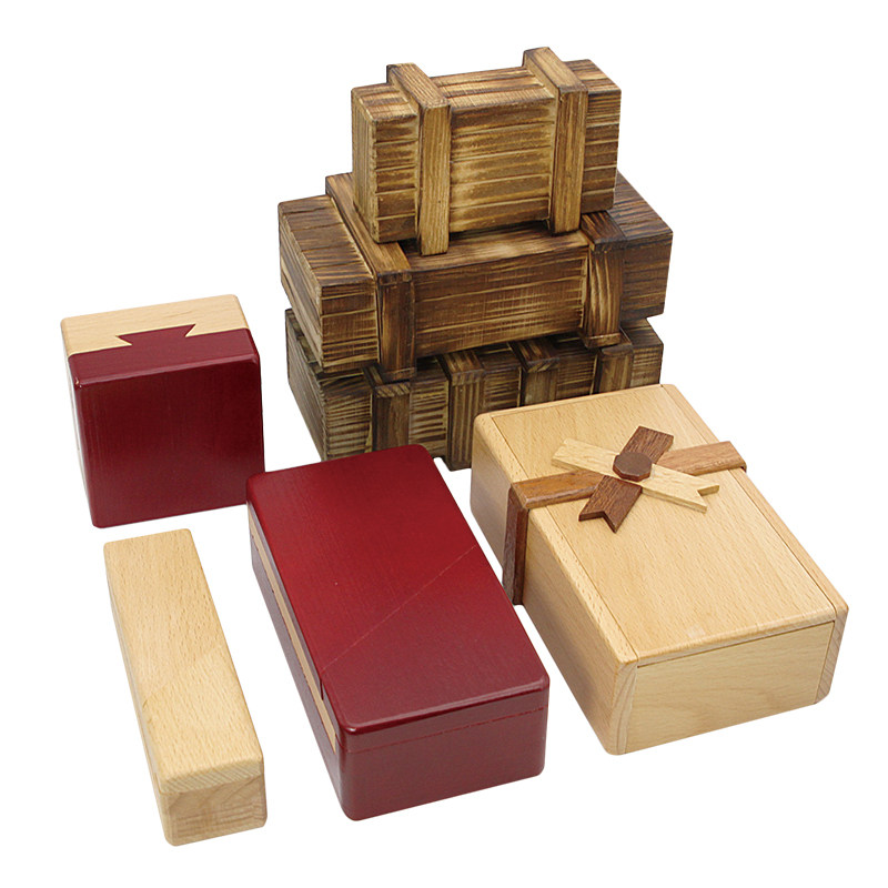 鲁班机关玄机盒心藏物木质神秘宝盒温柔孔明锁解锁