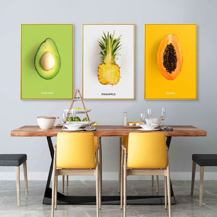 餐厅北欧水果装饰画现代简约挂画创意个性饭厅墙面餐桌现代装饰画