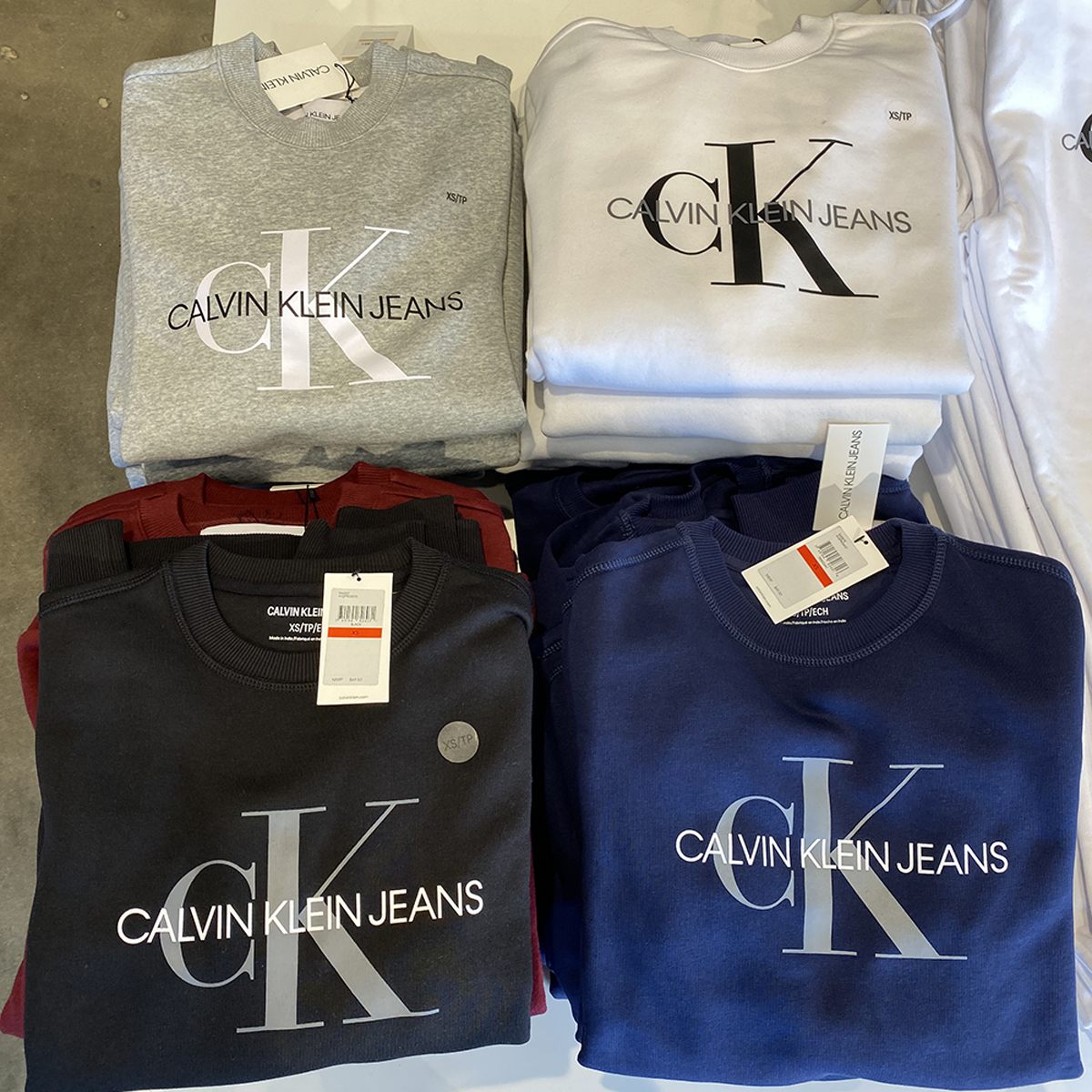 美国正品 Calvin Klein/CK 男春秋新款圆领套头抓绒长袖卫衣现货