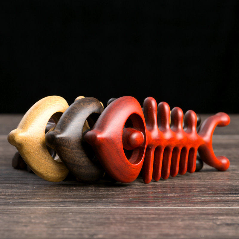 梳子檀木鱼骨多功能按摩头部经络眼部脸部肩颈头梳子