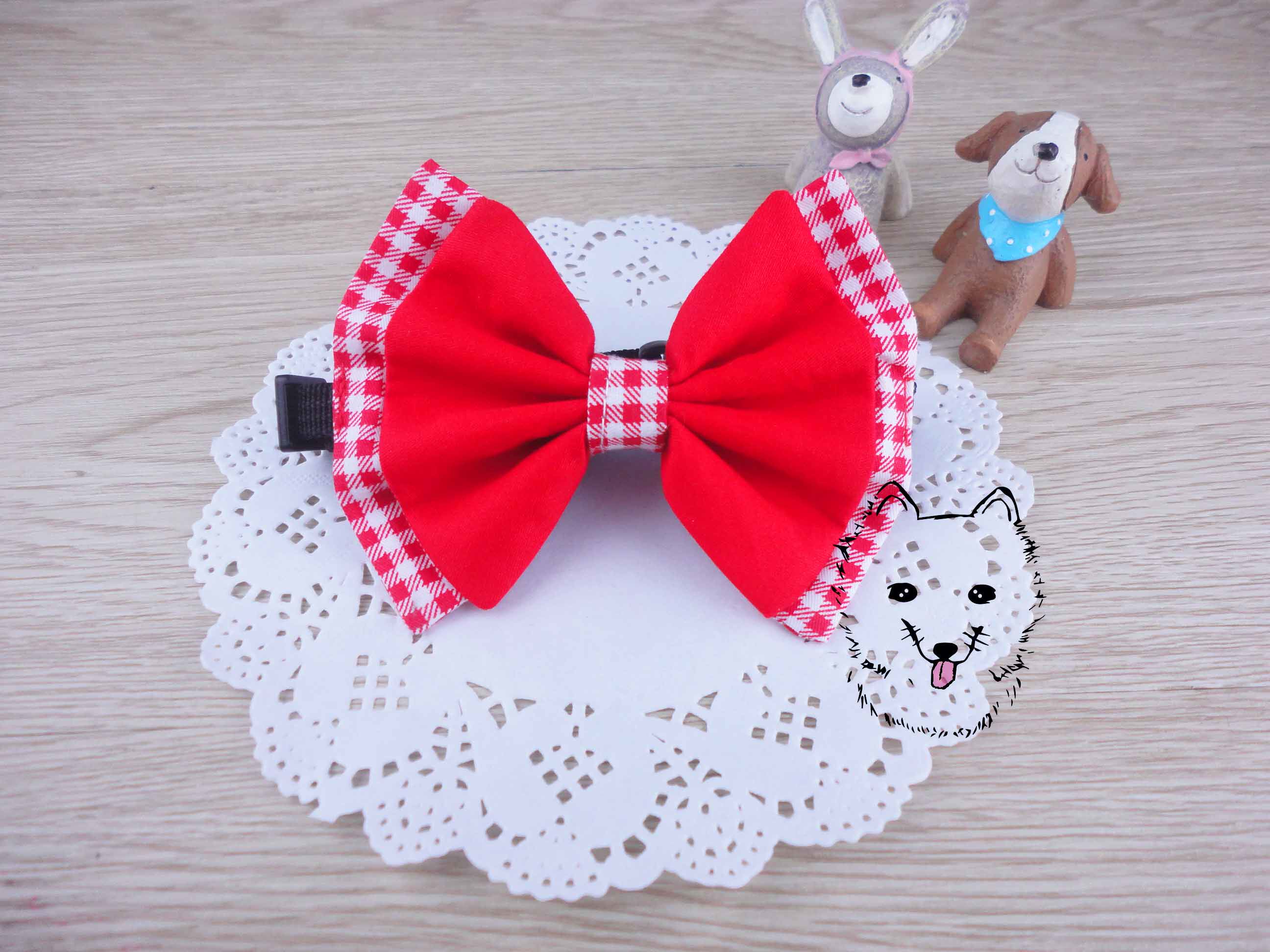 领结手工定制宠物狗萨摩金毛中大型蝴蝶结泰迪哈士奇领结